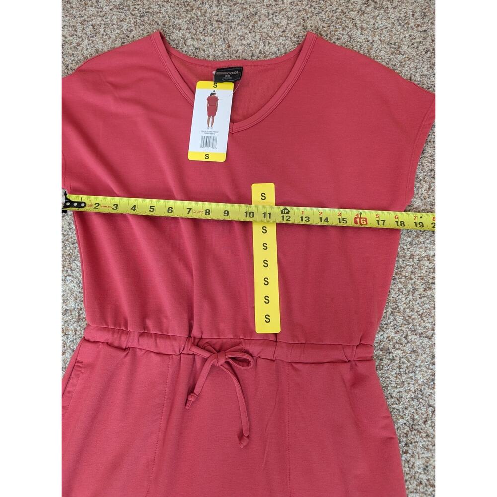 32 Degrees Cool Women's Crew Neck Short Sleeve Dress, Garnet Rose, Size Small - Picture 5 of 9